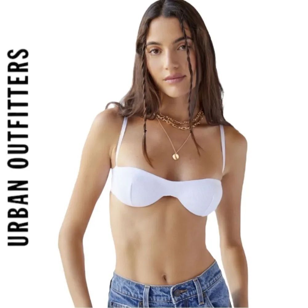 NEW Out From Under Urban Outfitters That Girl White Ribbed Ribbed Bra S M L XL